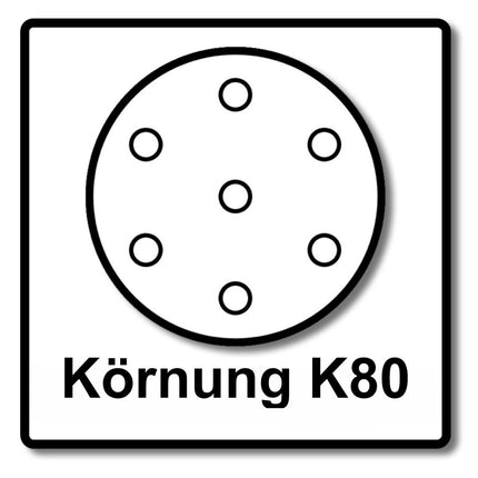 Makita Disco abrasivo G80 125 mm / velcro- 50 pz. ( P-43642 ) per DBO BO DCW DWE GEX PEX SXE BOS