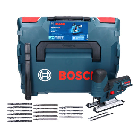 Bosch GST 12V-70 Professional Akku Stichsäge 12 V + 17x Stichsägeblatt + L-Boxx - ohne Akku, ohne Ladegerät