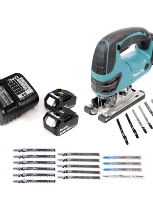 Makita DJV 180 SF batterie scie sauteuse 18V + 2x batteries 3,0Ah + chargeur + 21x lame de scie sauteuse