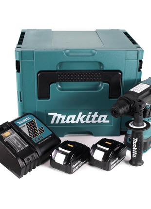 Taladro percutor a batería Makita DHR 242 RGJ 18V 2.0J SDS-plus sin escobillas + 2x batería 6.0Ah + cargador + Makpac