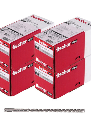 Fischer ULTRACUT FBS II Betonschraube 8x80mm 30/15 200 Stk. Sechskantkopf SW13 U-Scheibe TX40 galvanisch verzinkt ( 536853 ) + Stahl Beton Bohrer SDS-Plus 10x215 ( B-58213 )