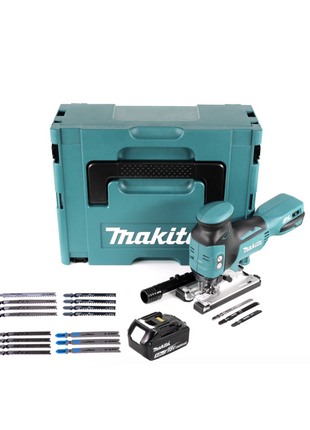 Makita DJV 181 T1J Akku Pendelhubstichsäge 18V Brushless + 1x Akku 5,0Ah + Bosch 15tlg. Stichsägeblatt Set + Makpac - ohne Ladegerät