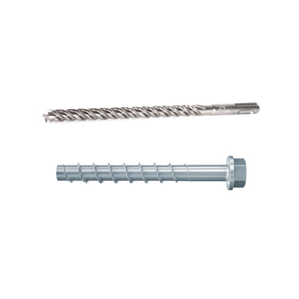 Fischer ULTRACUT FBS II Betonschrauben 10x80mm 25/15/- 200 Stk. Sechskantkopf SW15 ( 553687 ) + Makita NEMESIS 2 SDS-Plus 10x215mm ( B-58213 )