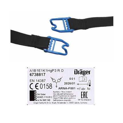 Dräger X-plore 3500 L Atemschutz Maske Halbmaske für Bajonettfilter Größe L + X-plore Kombinationsfilter Bajonett ( 6738817 )  A1B1E1K1 Hg P3 R D