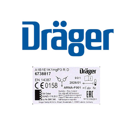Dräger X-plore 3300 S Atemschutz Maske Halbmaske für Bajonettfilter Größe S + X-plore Kombinationsfilter Bajonett ( 6738817 ) A1B1E1K1 Hg P3 R D