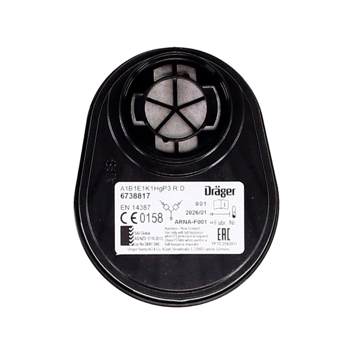 Dräger X-plore 3300 L Atemschutz Maske Halbmaske für Bajonettfilter Größe L + X-plore Kombinationsfilter Bajonett ( 6738817 ) A1B1E1K1 Hg P3 R D