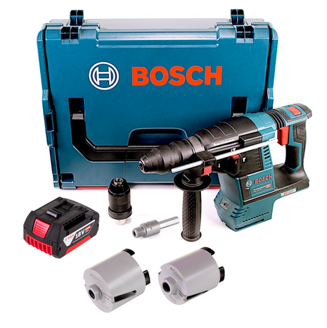 Bosch GBH 18V-26 F Akku Bohrhammer 18V 2,6J brushless SDS plus + 1x Akku 5,0Ah + Bohrkronen Zubehör M16 + L-Boxx - ohne Ladegerät