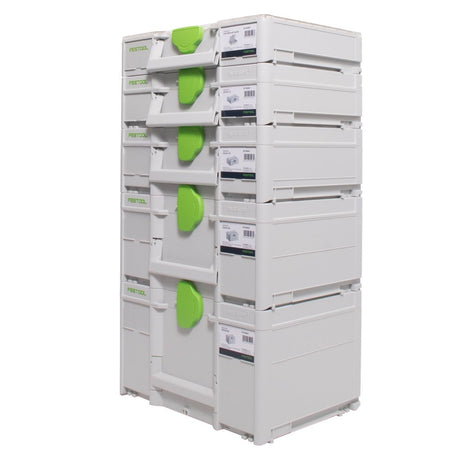 Festool Systainer Set SYS3 M 237 (204843) + SYS3 M 112 (204840) + SYS3 M 137 (204841) + SYS3 M 187 (204842) + SYS3 ORG M 89 Organizador (204853) conectable