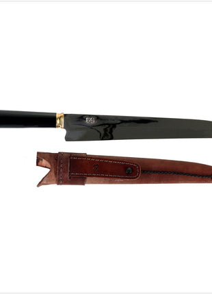 Serra Grande "Sushi & Sashimi" brasilianisches  Küchenmesser Kochmesser handgeschmiedet 25,4 cm Klinge mit rundem Griff  + echt Leder Messerscheide - Toolbrothers