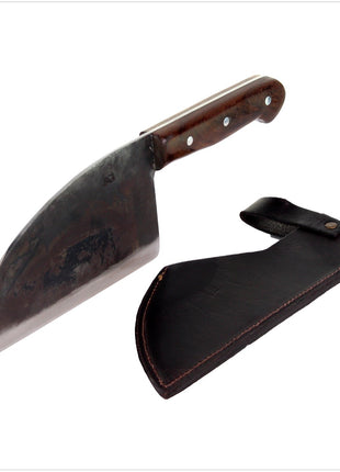 Serra Grande "Cutelo Carbono" cuchillo de cocina tradicional brasileño cuchillo de chef forjado a mano hoja de 8" + vaina de cuchillo de cuero genuino