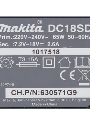 Makita DC 18 SD Akku Ladegerät 7,2 V - 18 V für Li-Ion Akku ( 194533-6 ) - Toolbrothers