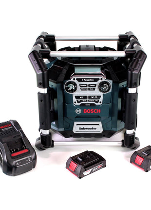 Radio de obra Bosch GML 20 14,4-18V + 2x baterías 2,0Ah + cargador