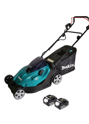 Cortacésped a batería Makita DLM 431 F2 36V (2x18V) 43cm + 2x batería 3.0Ah - sin cargador