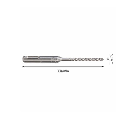 Bosch Punta di foratura 7x SDS-plus 5x50x115mm Carbide ( 2608576104 ) - certificate PGM