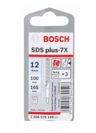 Bosch SDS-plus 7X Foret en carbure 12x100x165mm, certifié PGM (2608576149)