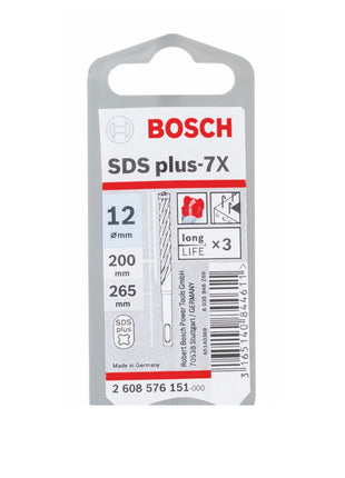 Bosch Hammerbohrer SDS-plus 7X Bohrer 12x200x265mm Carbide ( 2608576151 ) PGM zertifiziert