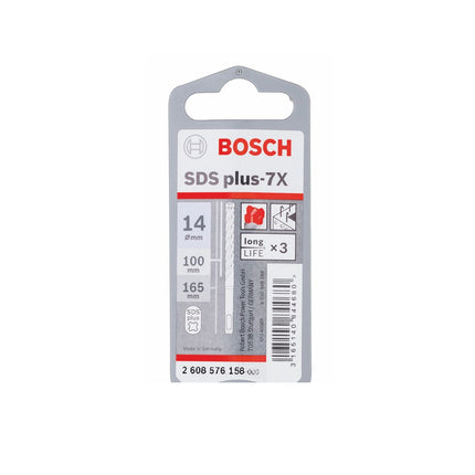 Bosch Punta per foratura 7X SDS-plus 14x100x165mm Carburo ( 2608576158 ) - certificato PGM