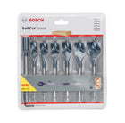 Bosch Self Cut Speed Flachfräß Bohrer Set 7tlg. 16/18/20/22/25/32mm + Verlängerung 1/4