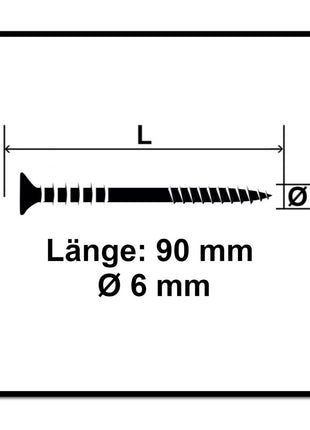 SPAX Vis de réglage tête plate 6.0x90 mm - 100 pièces T-STAR Plus 4Cut WIROX  (161010600903)