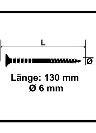 SPAX Justierschraube 6,0x130 mm 100 Stück ( 161010601305 ) Justiergewinde mit Halterillen Flachkopf T-STAR Plus 4Cut WIROX - Toolbrothers