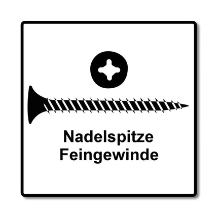 SPAX GIX-A Schnellbauschrauben magaziniert 3,9x25 mm Phosphatiert 1000 Stück ( 1091170390256 )  Vollgewinde, Trompetenkopf, Kreuzschlitz H2, Nadelspitze