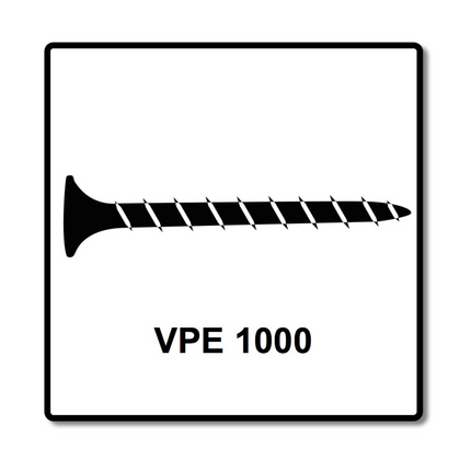 SPAX GIX-B Schnellbauschrauben magaziniert, 3,9x35mm, Nadelspitze, 1000 Stück ( 1891170390356 ) Vollgewinde, Trompetenkopf, Kreuzschlitz H2
