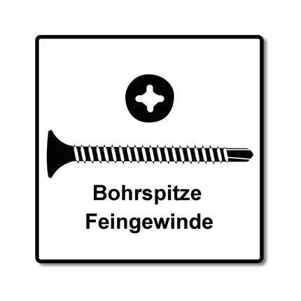 SPAX GIX-D Schnellbauschrauben 3,5x35mm Bohrspitze Phosphatiert 1000 Stück ( 1991170350356 ) Vollgewinde Trompetenkopf Kreuzschlitz H2