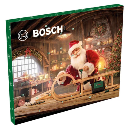Calendario dell'Avvento Bosch 2024 con set di utensili da 33 pezzi ( 1600A0349X ) Cacciavite a cricchetto con impugnatura a T, cacciavite di precisione, cacciavite a taglio Stubby, accessori, cavatappi, borsa