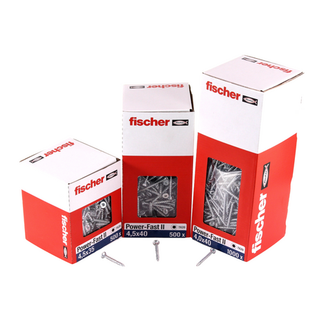 Fischer Power-Fast II FPF II Spanplattenschraube 4,0x40 mm 1000 Stück ( 670158 ) Senkkopf mit Torx Vollgewinde galvanisch verzinkt, blau passiviert