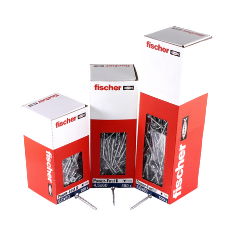 Fischer Power-Fast II FPF II tornillos para aglomerado 4,5x35 mm 200 piezas (670266) cabeza avellanada con rosca parcial Torx, galvanizado, pasivado azul