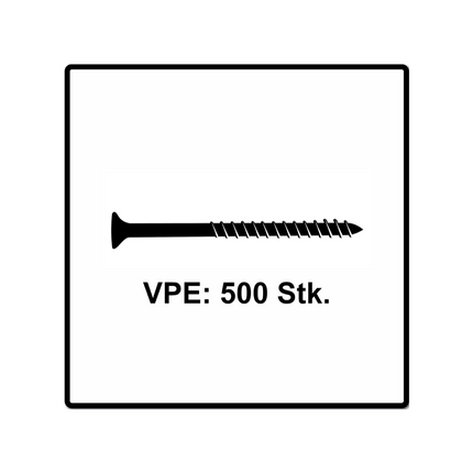 Fischer Power-Fast II FPF II Spanplattenschraube 4,5x45 mm 500 Stück ( 670271 ) Senkkopf mit Torx Teilgewinde galvanisch verzinkt, blau passiviert
