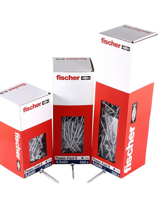 Fischer Power-Fast II FPF II Vis à bois aggloméré 4,5x50mm, Tête fraisée, Torx, Filetage partiel, Zingué et passivé bleu, 500 pcs. (670273)