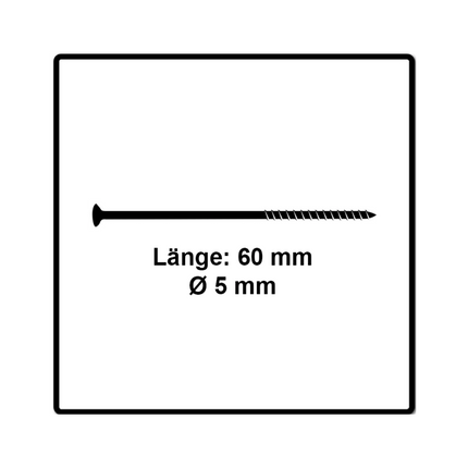 Fischer Power-Fast II FPF II Viti per legno 5,0x60 mm, 100 pz. ( 670378 ) Testa svasata, Torx, filettatura parziale, zincate, passivato blu