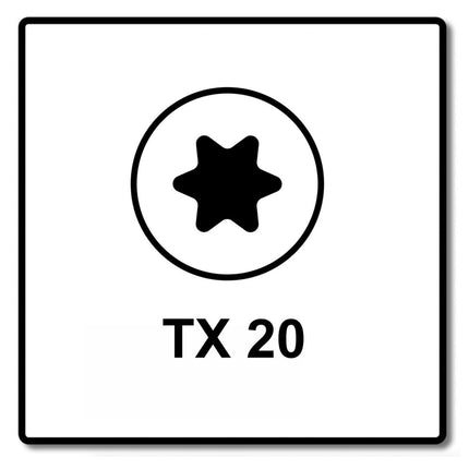 Fischer Power-Fast II FPF II Spanplattenschraube 5,0x80 mm 100 Stück ( 670382 ) Senkkopf mit Torx Teilgewinde galvanisch verzinkt, blau passiviert