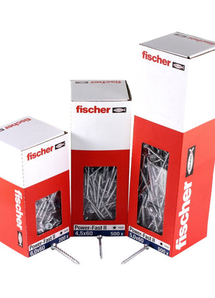 Fischer Power-Fast II FPF II tornillos para aglomerado 5,0x80 mm 100 piezas (670382) cabeza avellanada con rosca parcial Torx, galvanizado, pasivado azul