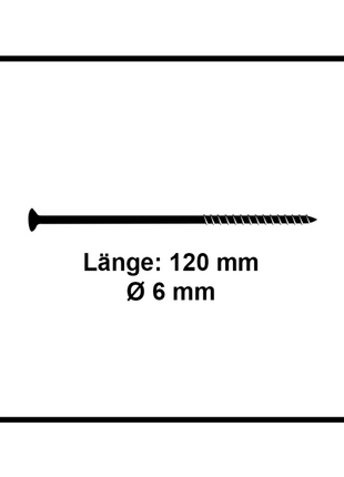 Fischer Power-Fast II FPF II Spanplattenschraube 6,0x120 mm 100 Stück ( 670460 ) Senkkopf mit Torx Teilgewinde galvanisch verzinkt, blau passiviert