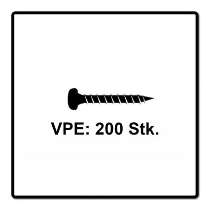 Fischer Power-Fast II FPF II Viti per legno 4,0x15 mm, 200 pz. ( 670233 ) Testa tonda, Torx, filettatura completa, zincate, passivato blu