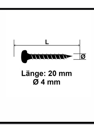 Fischer Power-Fast II FPF II Spanplattenschraube 4,0x20 mm 200 Stück ( 670235 ) Pan Head mit Torx Vollgewinde galvanisch verzinkt, blau passiviert