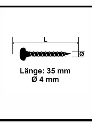 Fischer Power-Fast II FPF II Spanplattenschraube 4,0x35 mm 200 Stück ( 670238 ) Pan Head mit Torx Vollgewinde galvanisch verzinkt, blau passiviert