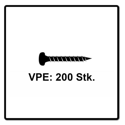 Fischer Power-Fast II FPF II Viti per legno 4,0x40 mm, 200 pz. ( 670239 ) Testa tonda, Torx, filettatura completa, zincate, passivato blu