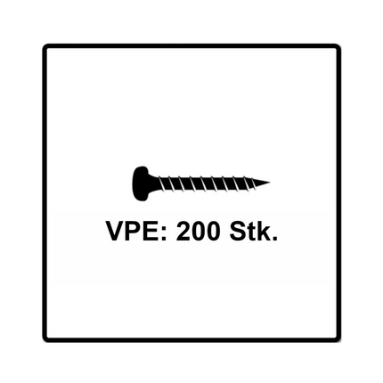 Fischer Power-Fast II FPF II Viti per pannelli 5,0x30 mm - 200 pz. ( 670437 ) Testa svasata con filettatura piena Torx elettrolitica, blu passivata