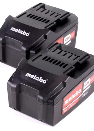 Juego de baterías Metabo 2x batería Li-Power 18 V 4,0 Ah CAS Li-Ion (2x 625591000) con indicador de nivel de carga