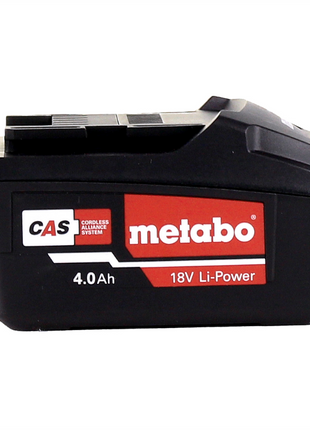 Juego de baterías Metabo 2x batería Li-Power 18 V 4,0 Ah CAS Li-Ion (2x 625591000) con indicador de nivel de carga