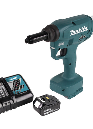 Makita DRV 250 RG1 Akku Blindnietsetzgerät 18V 20kN Brushless + 1x Akku 6,0Ah + Ladegerät