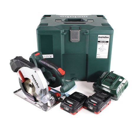 Metabo MKS 18 LTX 58 Akku Metall Handkreissäge 18V 165 mm ( 600771840 ) + 2x Akku 4,0Ah + Ladegerät + MetaLoc