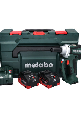 Metabo NP 18 LTX BL 5.0 Akku Blindnietpistole 18 V 10 kN Brushless + 2x Akku 5,5 Ah + Ladegerät + metaBOX