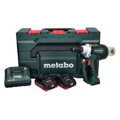 Metabo NP 18 LTX BL 5.0 Akku Blindnietpistole 18 V 10 kN Brushless ( 619002800 ) + 2x Akku 4,0 Ah + Ladegerät + metaBOX