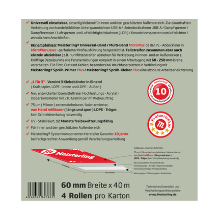 Meisterling Universal Klebeband 60mmx40m ( 4x 006300000030 )