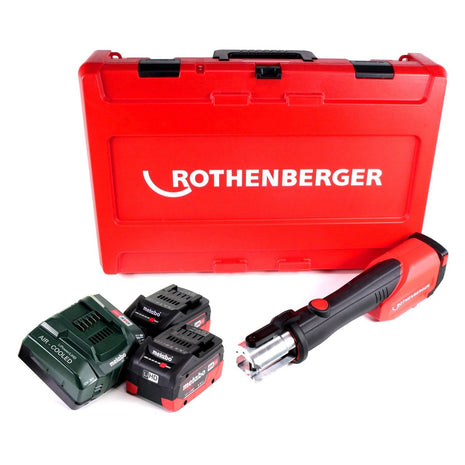 Máquina prensadora a batería Rothenberger ROMAX 4000 18V electrohidráulica + 2x baterías 5.5Ah + cargador + maletín