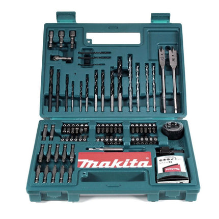 Makita DHP 453 SGTK W Akku Schlagbohrschrauber 18V 42Nm + 1x Akku 6,0Ah + Ladegerät + 100 tlg. Bit Bohrer Set + Koffer
